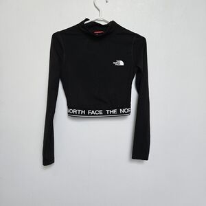 The North Face Sz S Stretchy Gym, Sporty  Women's Black Long Sleeve Crop Top